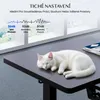 An image showing a white cat sleeping on a black desk, with text overlays about sound settings. Náhled obrázku produktu