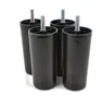 A set of four black furniture legs with threaded bolts attached. Voir les images du produit