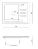 Technical drawing of a sink with dimensions. Produktbild-Vorschau