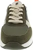 A close-up front view of a green and beige sneaker. Produktbild-Vorschau