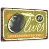 Leinwandbild oliven retro-schild 90x60 cm Feeby grün Produktbild-Vorschau 1