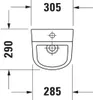 Duravit D-Code urinoir, rimless, entrée en haut, Anteprima dell’immagine prodotto 4