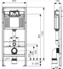 Technical drawing of a toilet installation frame with dimensions. Podgląd zdjęcia produktu