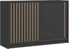 Kommode ROYAL 150 cm Sideboard Schiebetüren Schwarz + Wotan Produktbild-Vorschau 1