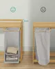 SONGMICS Wäschekorb 2 Fächer, Bambus, Wäschesammler 100 L, Produktbild-Vorschau 7