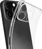 A clear protective case is shown on the back of a dark smartphone. Produktbild-Vorschau
