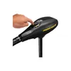 A hand is shown pressing a button on a black and yellow Minn Kota Endura MAX 55 electric outboard motor. Anteprima dell’immagine prodotto
