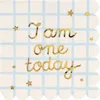 20 serviettes 1er anniversaire "I am one" or / bleu clair Voir les images du produit 1