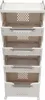 A white, multi-tiered storage cart with wheels. Náhled obrázku produktu