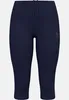 Dunkelblaue 3/4-Lauftights mit hohem Bund und Odlo-Logo auf dem Oberschenkel Anteprima dell’immagine prodotto