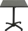 A black square table with a pedestal base. Produktbild-Vorschau