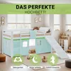 Homestyle4u Hochbett 90x200 Kinder Weiß Rutsche Set mit Produktbild-Vorschau 2