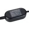 A close-up view of a black AC adapter with labels and certifications visible. Náhled obrázku produktu