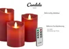 Candela Lights LED Kerzen 3er Set Stumpenkerze Rot Produktbild-Vorschau 4