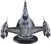 A Star Wars N-1 Starfighter model with a pilot figure inside, displayed on a stand. Náhled obrázku produktu