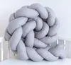 400 cm GRAU Geflochtenes Kissen Zierkissen Dekokissen Bettschlange Bettumrandung Zugluftstopper Produktbild-Vorschau