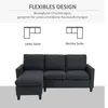 HOMCOM Ecksofa Couchgarnitur mit wendbarer Chaiselongue Produktbild-Vorschau 5