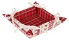 Clayre & Eef Brotkorb 35x35x8 cm Rot Beige Baumwolle Produktbild-Vorschau 4