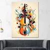 Abstrakt moderne Violine Leinwandbild Wandbild Kunstdruck Produktbild-Vorschau 2