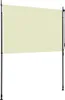 A cream-colored outdoor roller blind mounted on two black poles against a white background. Náhľad obrázku produktu