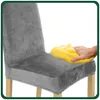 4 Stück Stuhlhussen Stretch Grau - Universal - Samt - Produktbild-Vorschau 7