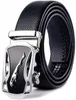 A black leather belt with a silver buckle featuring a jaguar design. Anteprima dell’immagine prodotto