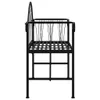 A side view of a black metal garden bench. Produktbild-Vorschau