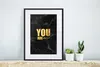 MuchoWow® Gerahmtes Poster Zitate - Magie - Gold - Marmor Produktbild-Vorschau 6