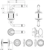 Technical drawing with dimensions of door hardware. Produktbild-Vorschau