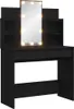A black vanity table with a mirror illuminated by LED lights. Náhľad obrázku produktu