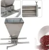 A collage of images showing a manual grain mill and red beans. Podgląd zdjęcia produktu