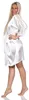 Damen Morgenmantel kurzer Kimono Satin mit Spitze;  Ecru/L Produktbild-Vorschau 3