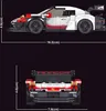 Two views of a toy sports car model, with dimensions indicated. Voir les images du produit