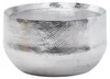 Couchtisch Hammerschlag Aluminium Rund 60x60x35cm Silber Orientalisch in Gesamtansicht mit gehämmerter Oberflächenstruktur. Produktbild-Vorschau