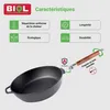 BIOL Poêle en fonte profonde 24cm avec couvercle en verre Voir les images du produit 3