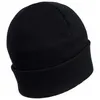 A black beanie hat is shown against a white background. Produktbild-Vorschau
