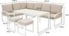 Outdoor Aluminium Möbelset Garten Ecksofa Tisch Hocker Weiß Produktbild-Vorschau 7