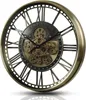 A close-up studio shot of a decorative wall clock with Roman numerals and visible gears. Produktbild-Vorschau