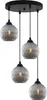 Lampada a sospensione RIFFLE nero 4 luci con globo di vetro Anteprima dell’immagine prodotto 7