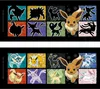 A collage of Pokemon characters, specifically Eevee and its evolutions, presented in a grid format. Podgląd zdjęcia produktu