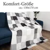 Kuscheldecke XXL (130x170cm) - Hellgrau Karo - Flauschdecke Produktbild-Vorschau 2