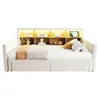 Letto imbottito allungabile Merax da 90/180×190 cm con LED Anteprima dell’immagine prodotto 9