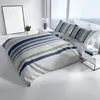 Bettwäsche Set 4 teilig Mikrofaser 135x200 Blau Beige Grau Produktbild-Vorschau 2