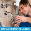 Ablaufgarnitur POP UP Ventil mit Überlauf + Röhrensiphon Produktbild-Vorschau 10