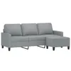 vidaXL 3-Sitzer-Sofa mit Hocker Hellgrau 180 cm Stoff Produktbild-Vorschau 3