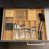 Ausziehbarer Besteckkasten aus Bambus - 33,2 bis 55,8cm Produktbild-Vorschau 2
