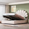A bedroom scene with a bed that has its storage compartment open. Náhľad obrázku produktu