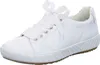 A white leather sneaker is shown from a side-angle on a white background. Náhled obrázku produktu