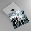 Wanduhr - Quadrat - Glasuhr - Flugzeug Flughafen Passagiere Produktbild-Vorschau 2