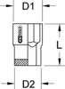 KS Tools 965.3809, Buchse, 3/8", Metrisch, 1 Kopf/Köpfe, 9 Produktbild-Vorschau 2